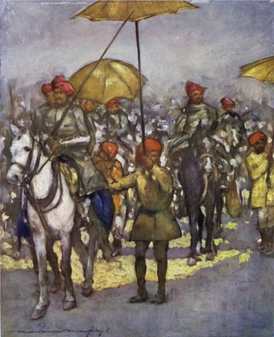 Les serviteurs des chefs Shan à la revue indigène - Mortimer Ludington Menpes